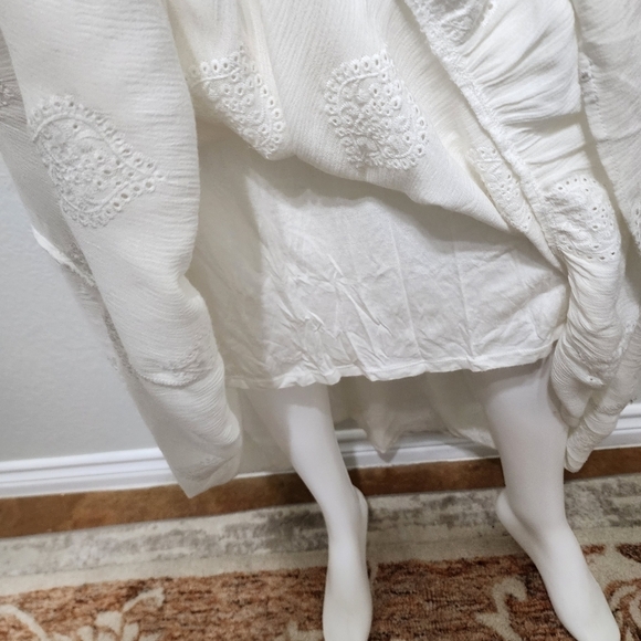 Lovestitch Gauze Cream Boho Coastal Cowgirl Maxi Dress Size S - Picture 13 of 14